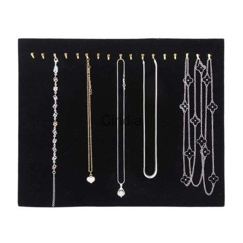 17 Hook Easel Velvet Earring Necklace Jewelry Display Stand Rack Organizer