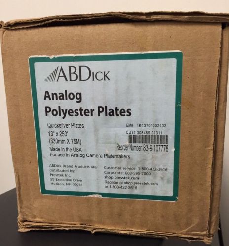 ABDick Analog Polyester Plates Quicksilver Plates 13&#034; x 250&#039; / 83-9-107778
