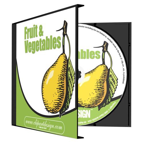 FRUIT + VEGETABLES CLIPART-VINYL CUTTER PLOTTER IMAGES-EPS VECTOR CLIP ART CD