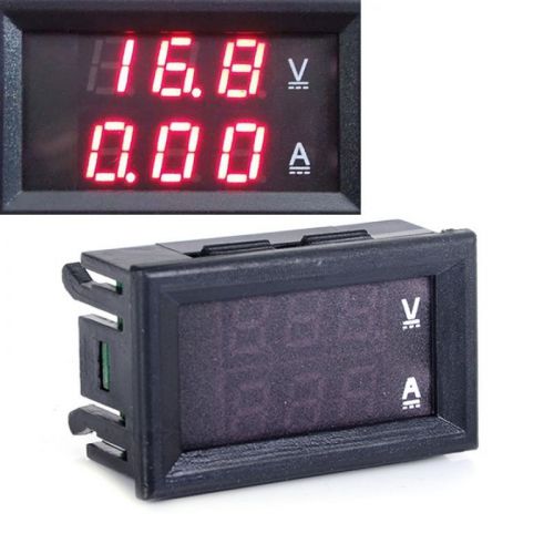DC 0-100V 10A Dual Red LED Digital Voltmeter Ammeter Panel Amp Volt Gauge CYBD