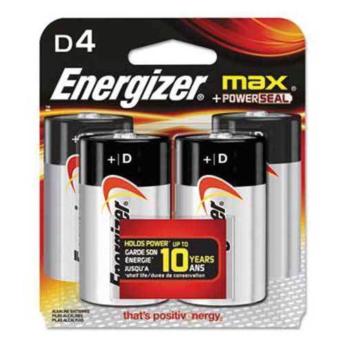 NEW Energizer MAX + Powerseal  Alkaline Batteries, D, 4 Batteries/Pack