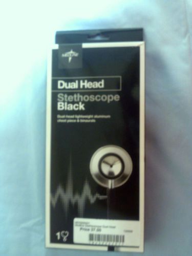 MEDLINE BLACK DUAL HEAD STETHOSCOPE WITH CHEST PIECES AND BINAURALS