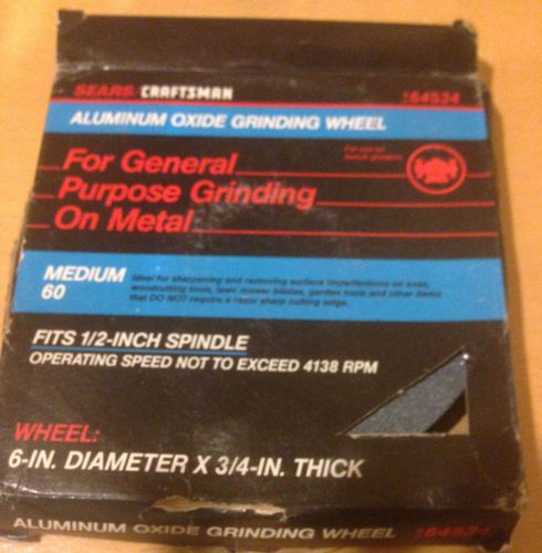 NEW Craftman Aluminum Oxide Grinding Wheel 6&#034; x 3/4&#034;  NEW