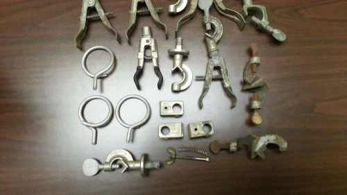 Fisher Lab Supports and Clamps, Parts Only Lot, Misc Mix