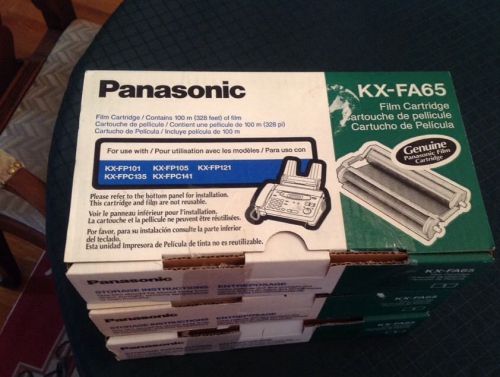 Three GENIUNE PANASONIC KX-FA65 FILM CARTRIDGE NEW IN BOX
