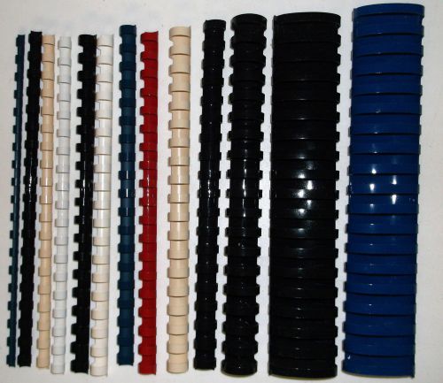 EXTRA LARGE ASSORTED GBC BINDING PREMIUM PLASTIC COMBS SPINES about 300 pieces