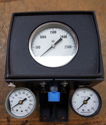 #3/8 ASHCROFT PNEUMATIC TRANSMITTER CAT # 4080 B 0/3000 PSI 3-27 PSI USED