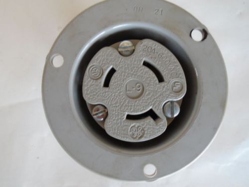 Ge gl0924 20 amp 600 volt  2 pole 3 wire locking flanged receptacle l9-20r for sale
