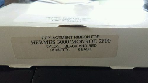 Box of 6 replacement ribbons HERMES 3000 / MONROE 2800 nylon red/black