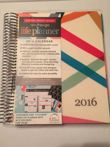 Erin Condren 2016 Life Planner Vertical Colorful Pink Chevron New Organization