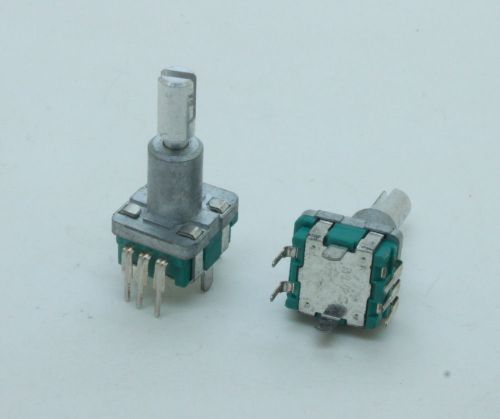 2 x ALPS EC11 Rotary Encoder 30 Pulses 20mm Shaft PC Mount with Push on Switch
