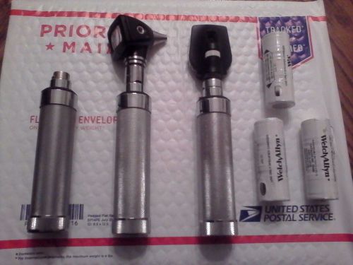 Welch Allyn Diagnostic Set Otoscope Ophthalmoscope 25020A &amp; 11610 BATTERIES 3.5V