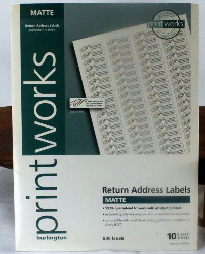 Printworks Return Address Labels Matte 800 Labels 10 Sheets bbb248