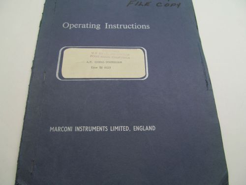 Marconi tm 6629 &amp; 6629/1 instruction manual,  schematics, parts lists for sale