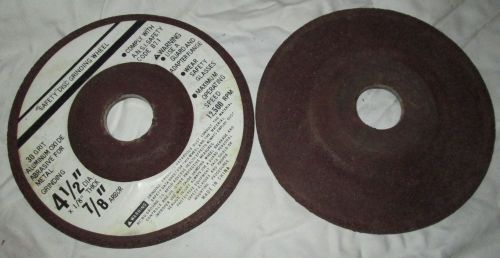 LOT OF 2 GRINDING WHEELS 4.5&#034; X 1.8&#034; THICK X 7.8&#034; ARBOR
