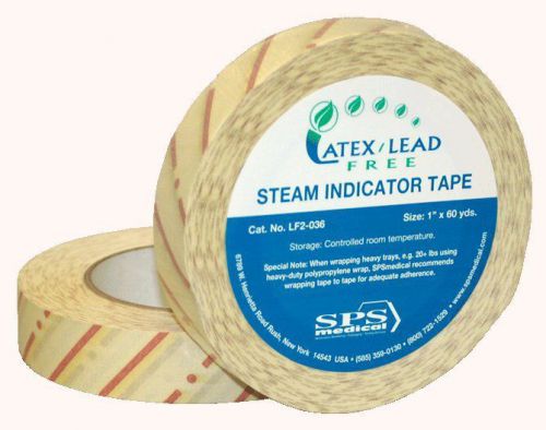 SPS Medical 1&#034; Latex/Lead Free Steam Indicator Tape, 1&#034; x 60 yds, LS2-036