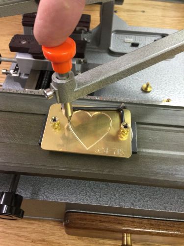 Medium heart solid brass master engraving plate for new hermes font tray for sale