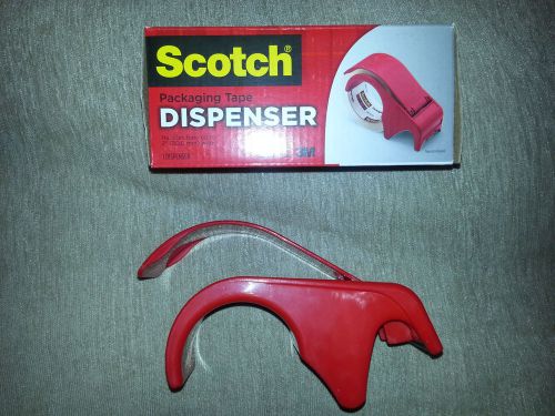 Scotch 3m red packaging tape hand dispencer package sealing shipping mail new for sale