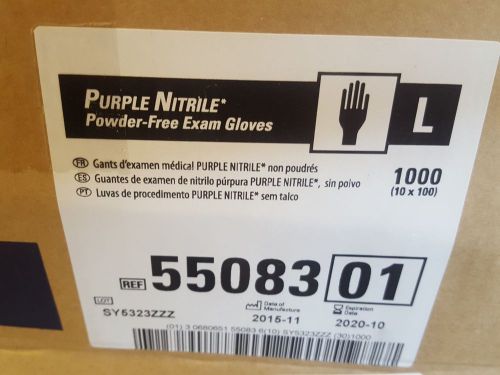 Kimberly Clark 55083 PURPLE NITRILE Exam Glove Powder Free, LARGE, Case Of 1000