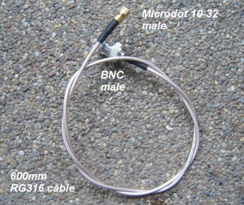 BNC to Microdot connector cable assembly , RG316, 60cm, 2 ft, B30MD30-316-600