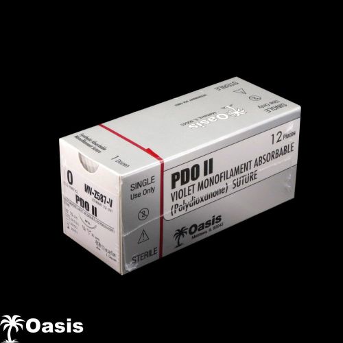 Veterinary PDO II Violet Monofilament Absorb. Suture, 0/NFSL, Vet Only, 12/box