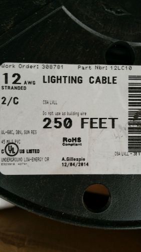 Regency 12lc10 12/2c low volt outdoor direct burial lighting cable 30v usa /25ft for sale