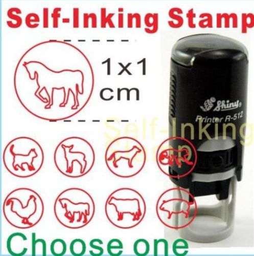 1cm Self-inking stamp Rubber Animal Pig Cock Horse Dog Dairy Cattle cow Monkey