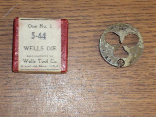 NEW WELLS TOOL CO 5-44 ADJUSTABLE THREADING DIE  1 3/8&#034; OD NO 1