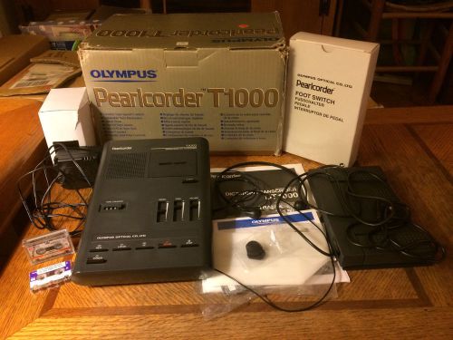 Olympus Pearlcorder T1000 Microcassette Transcriber *USED ONCE* TESTED COMPLETE