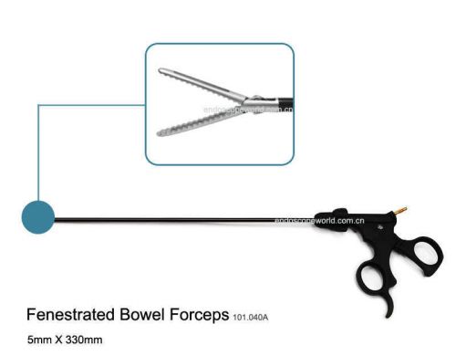 New 5X330mm Bowel Forceps Fenestrated Laparoscopy