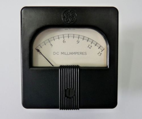 Vintage 1933 General Electric 4120396-A D.C Milliamperes 0-15 Bakelite Meter