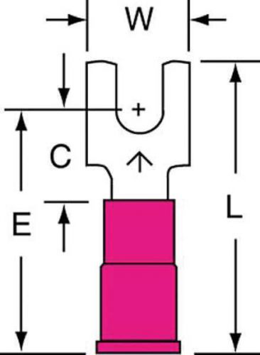 3m (bfv18-6q) vinyl insulated block fork terminal bfv18-6q, awg 22-18 for sale