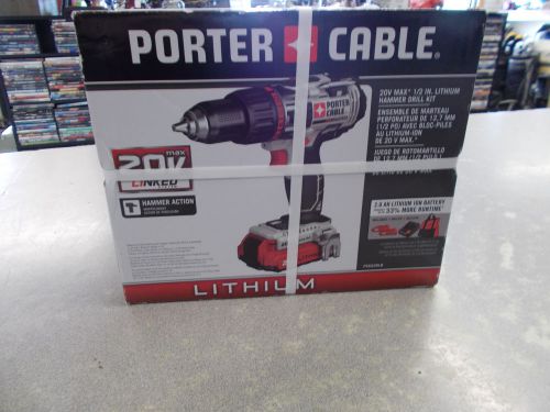 Porter-Cable 20V MAX Cordless Lithium-Ion Hammer Drill Kit PCC620LB NEW