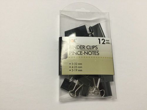 Assorted Metal Binder Clips 12 Count packs
