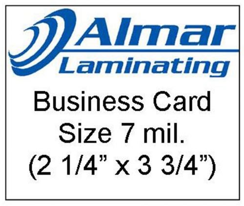 100 Business Card Size Laminating Pouches  7 mil.