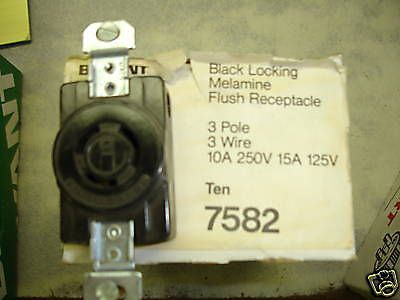 Bryant 7582 nylon non-nema twistlock 10 amp 250 volt for sale