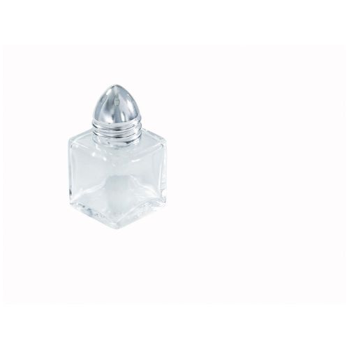 Winco G-100, 0.5-Ounce 2-Inch High Square Salt and Pepper Shaker with Chrome Top