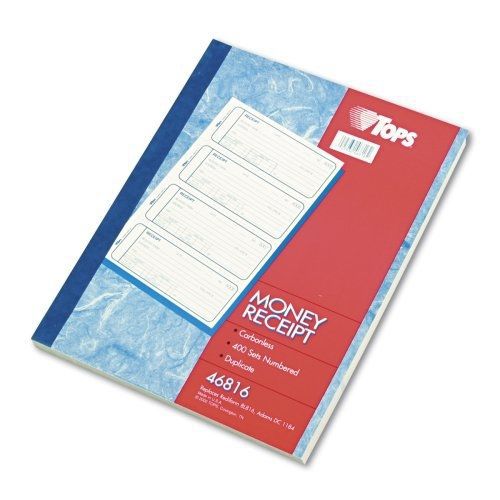 Tops tops money receipt book, 2-part, carbonless, 2-3/4 x 7-1/8 inches, 4 for sale