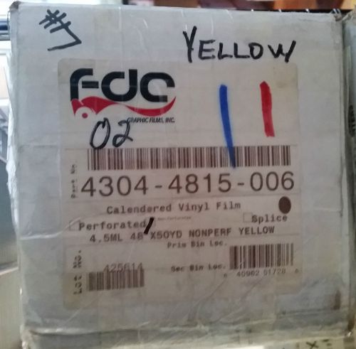 48&#034; x 150&#039; FDC Graphic Films Calendered, Non-Perforated Vinyl Film - Yellow