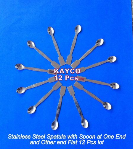 12X SPATULA STAINLESS STEEL 6&#034; Spoon Type- Lab Equipment Medical/General /Pharma