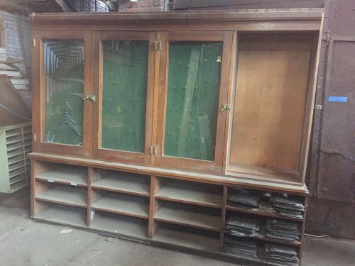 Wooden retail hardware display case and shelf (3 &amp; 4 of 9) for sale