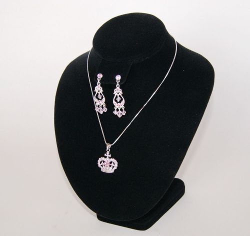 7.5&#034;Hx7.5&#034;W BLACK EARRING BUST NECKLACE CHAIN PENDANT EARR DISPLAY BUST TL173EB1