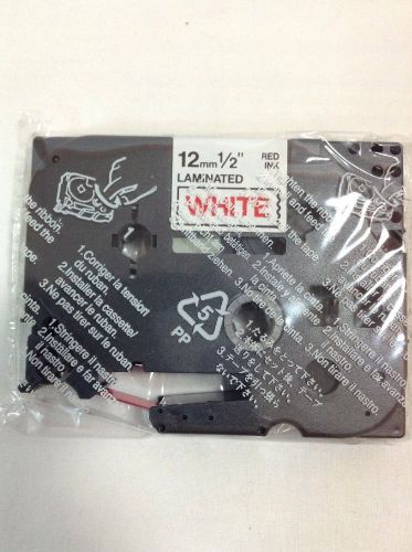 Brother P-touch TZ Tape Laminated White Red Ink 1/2&#034;  TZ232