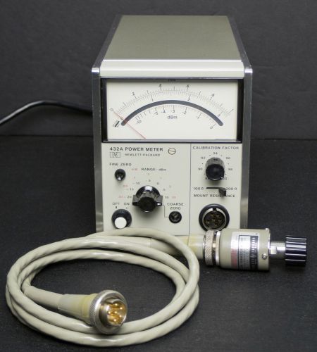 Hp / keysight 432a power meter with 8478b thermistor mount &amp; 5-foot cable 18ghz for sale