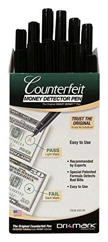 Drimark Dri Mark Counterfeit Detector Pen, Box of 12 (351R-1)