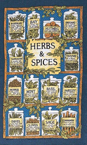 Linen Tea Towel HERBS &amp; SPICES Ulster Weavers, Perfect for Glassware Christmas
