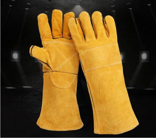 Industrial high temperature electric welding labor protection leather gloves