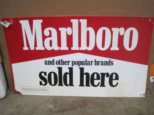 Vintage Marlboro Sold Here PLASTIC 24&#034; X 40.5&#034; STORE SIGN