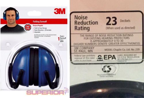 New 3M TEKK Professional Earmuffs 23dB Adjustable Ear Hearing Protection NRR