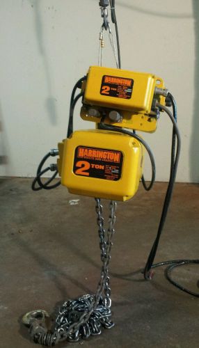 HARRINGTON 2 TON ELECTRUC CHAIN HOIST WITH MOTORIZED TROLLEY